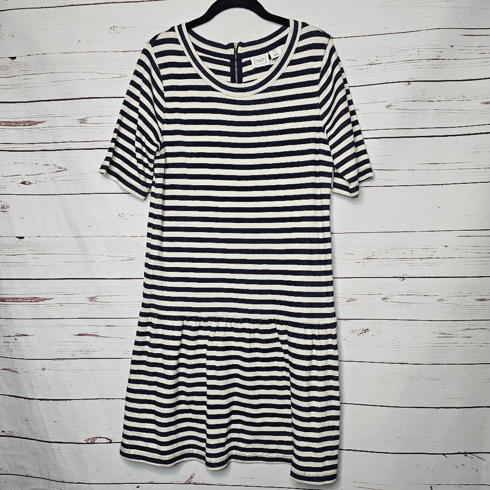 Marina Luna Striped Drop Waist Nautical Dress